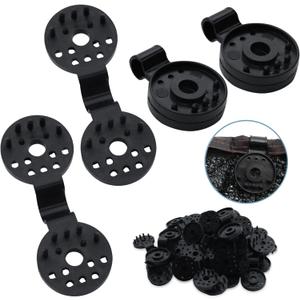 200 PCS Shade Cloth Plastic Clips, Sun Shade Cloth Heavy Duty Lock Grip, Black Round Shade Fabric Fixing Clamp Clips for Sunblock Net, Garden, Greenhouse, Patio, Plant Netting Cover