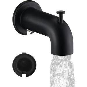 Extra Long Tub Spout with Diverter, Fits for 1/2" IPS Threads,Matte Black