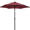 AMMSUN 5.8ft Patio Umbrella Outdoor Table Umbrellas with Push Button Tilt, UPF50+ Premium Steel Pole and Ribs for Deck, Lawn, Garden, Backyard & Pool (Burgundy)