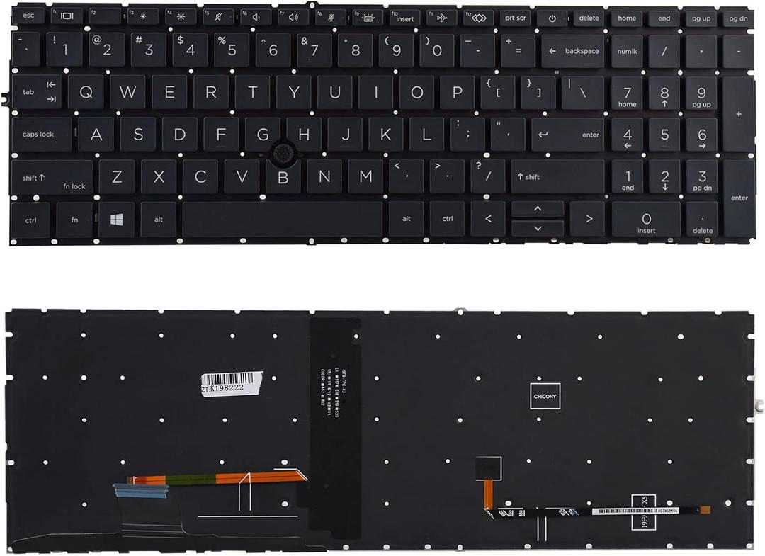 Replacement Keyboard Compatible with HP Elitebook 755 G7 850 G7 855 G7 850 G8 855 G8.Zbook Firefly 15 G7 Zbook Firefly 15 G8 with Backlit and Pointer