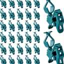 C7 C9 Christmas Lights Universal Spring Clips, 50 Count Quick Spring Clips for Holiday Light Decorations, Shatterproof Shingle and Gutter Clips for E12 E17, Metal Surface Roof Fence Railing Gates (Green)