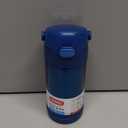 THERMOS FUNTAINER 12 Ounce Stainless Steel Vacuum Insulated Kids Straw Bottle, Blue (Navy)
