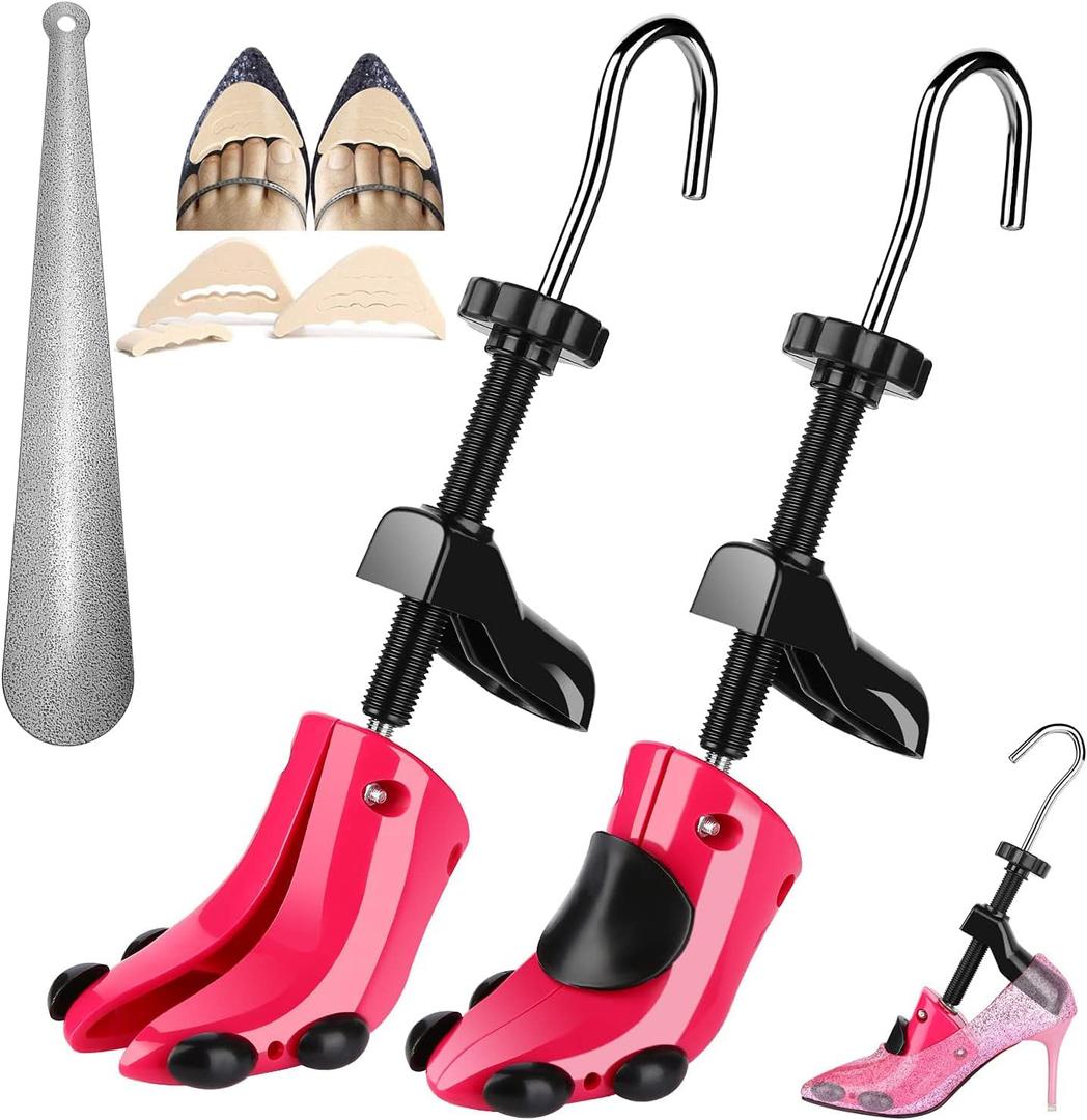 JJDPARTS Shoe Stretcher, Pair 4-Way Shoe Expander Widener Shoe Tree Extender for Women Men (High Heel for Women Us Size 4-10(rose))