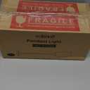 EDISHINE Pendant Light, Hand Blown Hanging Light Fixture, Adjustable Brushed Nickel Rods, Blue Glass Pendant Lighting for Kitchen Island, Sink, Bathroom, Dining Room