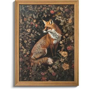 AKWISH Framed 3D Textured Vintage Wall Art - Dark Academia Decor Hand Drawn Sandstone Fox Paintings with Botanical Florals, Aesthetic Wall Decor for Living Room Bedroom Home 12x16 inch AKWISH Framed 3D Textured Vintage Wall Art - Dark Academia Decor Hand Drawn Sandstone Fox Paintings with Botanical Florals, Aesthetic Wall Decor for Living Room Bedroom Home 12x16 inch