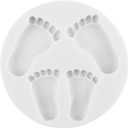 Baby Silicone Fondant Molds Baby Shower Theme Cake Decorating Mold Baby Feet Hand Fondant Molds For Cupcake Topper Candy Chocolate Gum Paste Polymer Clay Set Of 6