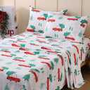 JSD Red Cars Christmas Kids Sheet Set Twin Size, 3 Piece Soft Holiday Printed Microfiber Bed Sheets Deep Pocket