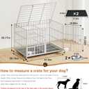 aboxoo 48/42 inch Heavy Duty Metal Dog Crate for 2 Dogs/Large Dog,All Metal Open Top,Dog Kennel Indoor with Wheels,Floor Grid, Tray, Divider and Feeding Bowl (Sliver)