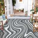 Garvee Outdoor Rug 9x12 Modern Waterproof Outdoor Plastic Straw Rug, Grey