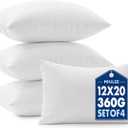 MIULEE Pillows Inserts, Pack of 4 12x20 Inch 100% Virgin Microfiber Filling Throw Pillows for Bed Couch Sofa