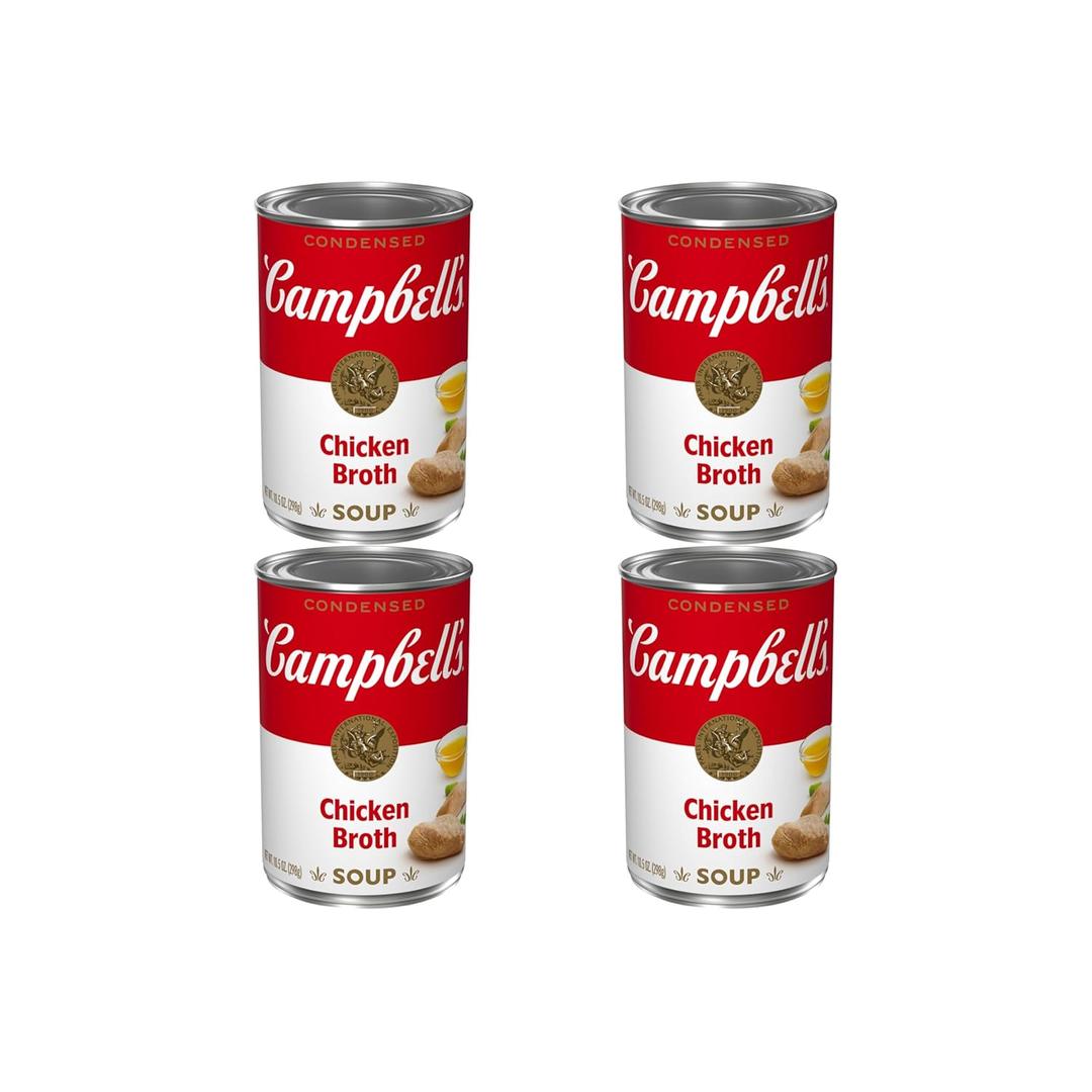 Campbell's Condensed Chicken Broth, 10.5 oz Can (Pack of 4), Best By: JUL 22 2027