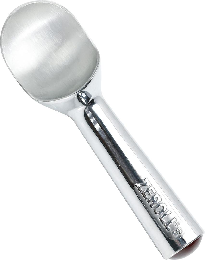 Zeroll Ice Cream Scoop with Unique Liquid Filled Heat Conductive Handle Simple One Piece Aluminum Design Easy Release Made in USA, 4-Ounce, Silver
