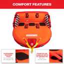 Airhead Mable Towable Tube for Boating, 3 Rider Inflatable Boat Tube for Water Tubing, Heavy Duty Full Nylon Cover, EVA Foam Pads, Dual Tow Point, Patented Speed Safety Valve