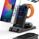 Magnetic Wireless Charger for Samsung, 3 in 1 MagSafe Charging Station for Samsung Galaxy Z Fold/Flip 7/S25 Ultra/S24 Ultra, Foldable Charger for Samsung Galaxy Watch Ultra/8/7/Galaxy Buds 3 (Black)