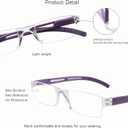 VisionGlobal 5 Pairs Reading Glasses, Blue Light Blocking Glasses, Computer Reading Glasses for Women and Men, Fashion Square Eyewear Frame (Purple,+1.00 Magnification)