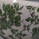 7.7" Large Ceramic Plant Pot Beige Green Vintage Floral Crackle Glaze Rustic Flowers Pot Decorative Planter with Drainage for Indoor Outdoor Plants Home Kitchen Office Decor Gift