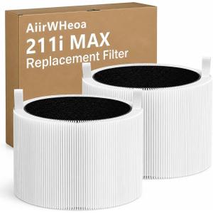 211i Max Replacement Filter, Compatible with Blueair 211i Max Air Purifier, 3-in-1 True HEPA and Activated Carbon, 2-Pack