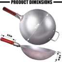 Teewe Carbon Steel Wok Traditional Hand Hammered - 13.4" Chinese Woks Round Bottom Wok Pan Set with 8 Pcs Cookware Accessories