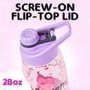 Silver Buffalo Sanrio Hello Kitty and Friends Kuromi Cherry Hearts Water Bottle with Screw-On Lid, 28 Ounces (27.1 Ounces)