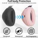 Adhiper 3-in-1 Silicone Case Sweat Covers for Sony WH-1000XM6 Headphones Accessories, XM6 Cover Silicone Ear Pads Covers & Headband Cover & Ear Cups Protector, Washable & Sweatproof - Pink