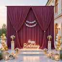 10ftx12ft Burgundy Backdrop Curtains for Parties, Wrinkle Free Polyester Burgundy Photo Backdrop Drapes 2 Panels 12 ft Long Back Drop Cloth for Wedding Birthday Photography Background Party