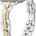 Wearlizer Slim Metal Band Compatible with Apple Watch Bands Women, Thin Dressy Stainless Steel Strap Designer Bracelet for iWatch  Silver/Gold, 38/40/41/42mm(Series 11 10)