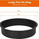 OUSHENG 36 Inch Round Fire Pit Ring Insert for Outside Wood Burning, 39 Inch Outer Large Solid Steel Firepit Liner for Above or In-Ground Outdoor DIY Camping Garden Patio Backyard