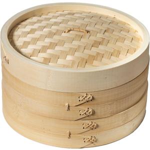 Joyce Chen 2-Tier Bamboo Steamer Baskets, 10-Inch
