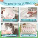 Tioncy 12 Pack Kitchen Sponges Bulk Dual Sided Scrubber Sponges Dishwashing Kitchen Cleaning Accessories for Household Supplies(Easter Bunny,White, Pink)