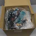 Ktinnead 22 Pcs Ceramic Christmas Village Sets, 4 LED Lighted Christmas Village Houses with Xmas Trees and Mini Figurines, White Porcelain Snowy Town Scene Decor for Home Party Holiday Table