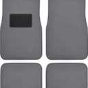 4 x BDK Premium Medium Gray Carpet Floor Mats for Cars - Universal Fit Interior 4-Piece Car Mats Full Set with Vinyl Heel Pad Protector - Cute Car Accessories Interior Floor Covers for SUVs & Trucks