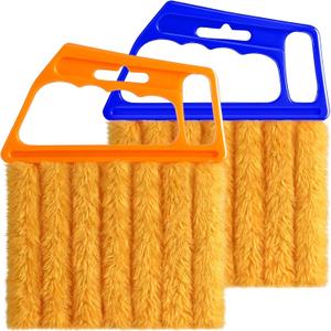 2 Pcs Blind Cleaner Duster Tool,Blind Dusters for Cleaning,Cleaning Brush,7 Finger Dusting Cleaner Tool for Window & Air Conditioner,Window Blinds Cleaner Microfiber Washable