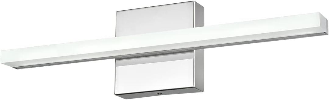 Modern LED Vanity Lights for Bathroom 1 Pack 16IN 9W Daylight White Chrome Bathroom Light Fixtures Lights Over Mirror Vanity Lighting Fixtures Vanity Light