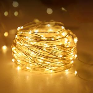 Timer Led Fairy Lights,1 Pack Mini Battery Powered Silver Wire Starry Tiny String Light, Battery Operated Micro Lights for Bedroom, Christmas, Parties, Wedding, Centerpiece, Decoration (5m/16ft Warm White)