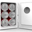 Frigidaire 9 can/6l mini personal fridge cooler Crocodile Finish door-W: 7.08" x L: 11.81" X H: 10.04 (White)