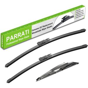 PARRATI Windshield Wipers for Ford Escape 2008-2012,20"+20" Front and 12" Rear,OEM Replacement Wiper Blades,Quiet & Streak-Free(Set of 3)