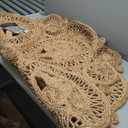 SAFAVIEH Area Rug 4' Round - Natural Fiber Collection - Natural Brown, Handmade Jute, Decorative Boho Floral Design (NF360A)