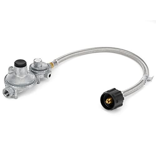 Stanbroil Horizontal Two Stage Propane Regulator - 20" RV Propane Pigtail Stainless Steel Braided Hose Type 1 Connection with 1/4" Male NPT Stanbroil Horizontal Two Stage Propane Regulator - 20" RV Propane Pigtail Stainless Steel Braided Hose Type 1 Connection with 1/4" Male NPT