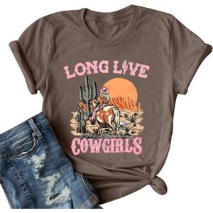 EGELEXY Cowgirl Western Shirts for Women Country Music Outfits Summer Vacation Short Sleeves Tops, Medium