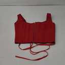 SOLY HUX Women's Sexy Corset Top Corset Tank Clubwear Sleeveless Scoop Neck Crop Tops (Medium, Plain Red)