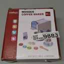 Play Kitchen Accessories Kids Wooden Coffee Maker Toy Espresso Machine Toddler Toy Kitchen Sets for Girls and Boys (Coffee Maker) (White)