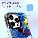 Voyage iPhone 15 Pro Case Pink Ocean Adventure Collage Pattern Military Grade Drop Protection Slim TPU with Camera Protection, Aesthetic Summer Design for Women Girls (BlueOctopus)