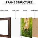 4x6 Collage Picture Frames Set of 2, Rustic Wooden Real Glass Vertical Hanging 3 Opening 4 by 6 Photo Frame, Distressed Brown