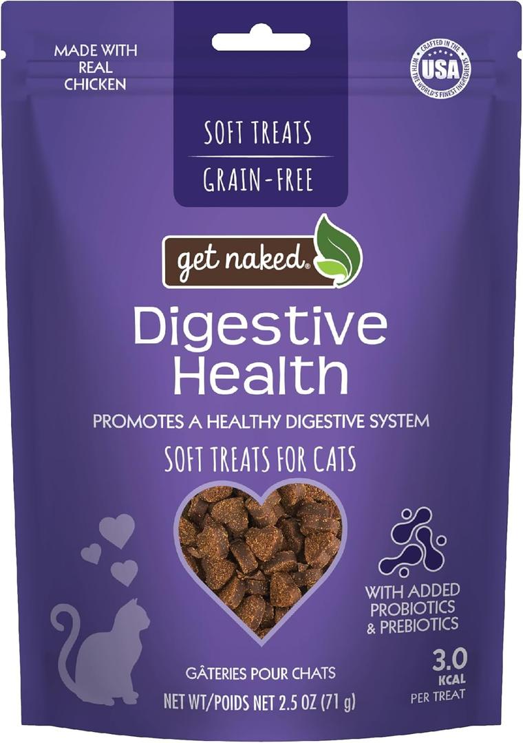 4 x Get Naked 1 Pouch Furball Relief Soft Treats For Cats, 2.5 Oz(pack of 1)