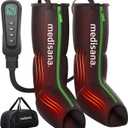 Medisana Leg Massager with Heat and Compression, Leg Massager for Circulation and Pain Relief, Foot and Calf Massager Machine for Edema, Relax Recover-Birthday Gifts for Dad Men Mom Women (Large)