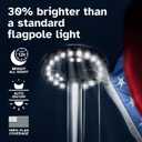 Deneve Deluxe Solar Powered Flagpole Lamp Dusk to Dawn 12+ Hours, 26 LED, 1300 Lumen Outdoor Lighting for American Flag, Garden Decor, House Decor, 100% Coverage Silver Model