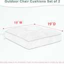 Favoyard Patio Chair Cushions 19 19 Inch Water Resistant & 3-Year Color Fastness Outdoor Chairs Cushion for Seat Dining Rocking Wicker Chair Cushion with Tie Straps Tufted Square Pads, Blue, 2 Pack