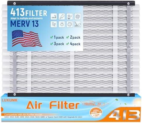 2 Pack 413 Replacement Air Filter MERV 13 Compatible with AprilAire Models 1410, 1610, 2410, 2416, 3410, 4400, fit for 16x25x4 Furnace