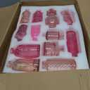 Yaomiao 30 Pcs Vases Bulk Colored Flower Glass Bud Vases Valentine Vintage Colored Glass Bottles Colorful Rustic Embossed for Home Wedding Table Decorations Gifts (Pink Series)