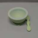 Bumkins Baby Bowl, Silicone Feeding Set with Suction for Baby and Toddler, Includes Spoon and Lid, First Feeding Set, Training Essentials for Baby Led Weaning for Babies 4 Months Up, Sage